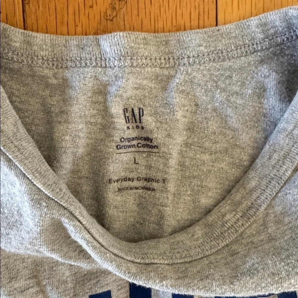 Gap Kids | Gray Graphic Tee | Organic Cotton | Motorcycle/Pizza | size L